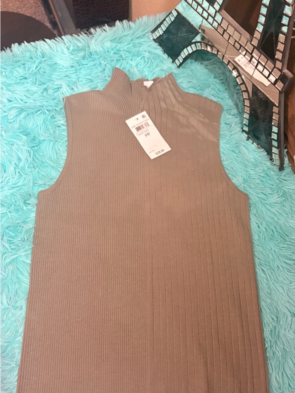And Now This, Sleeveless turtleneck Grey With a Hint of Tan with Tags